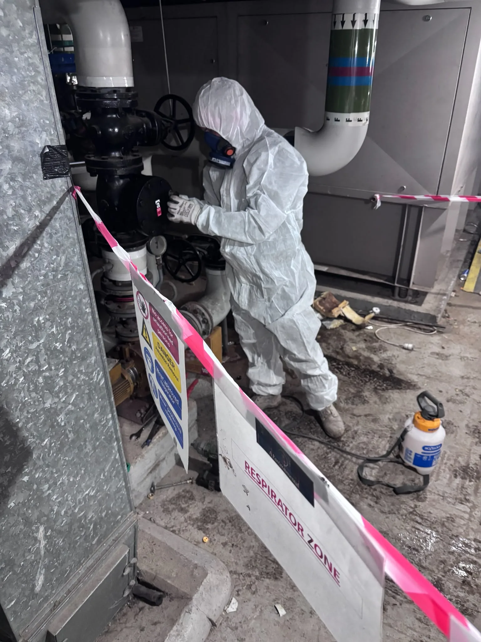 Asbestos artex removal from concrete soffit in Canning Town