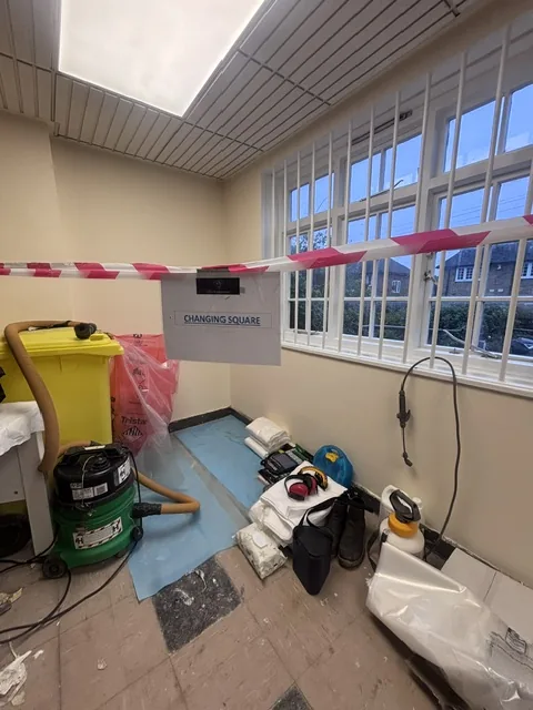 Asbestos floor tile and bitumen removal in Canning Town